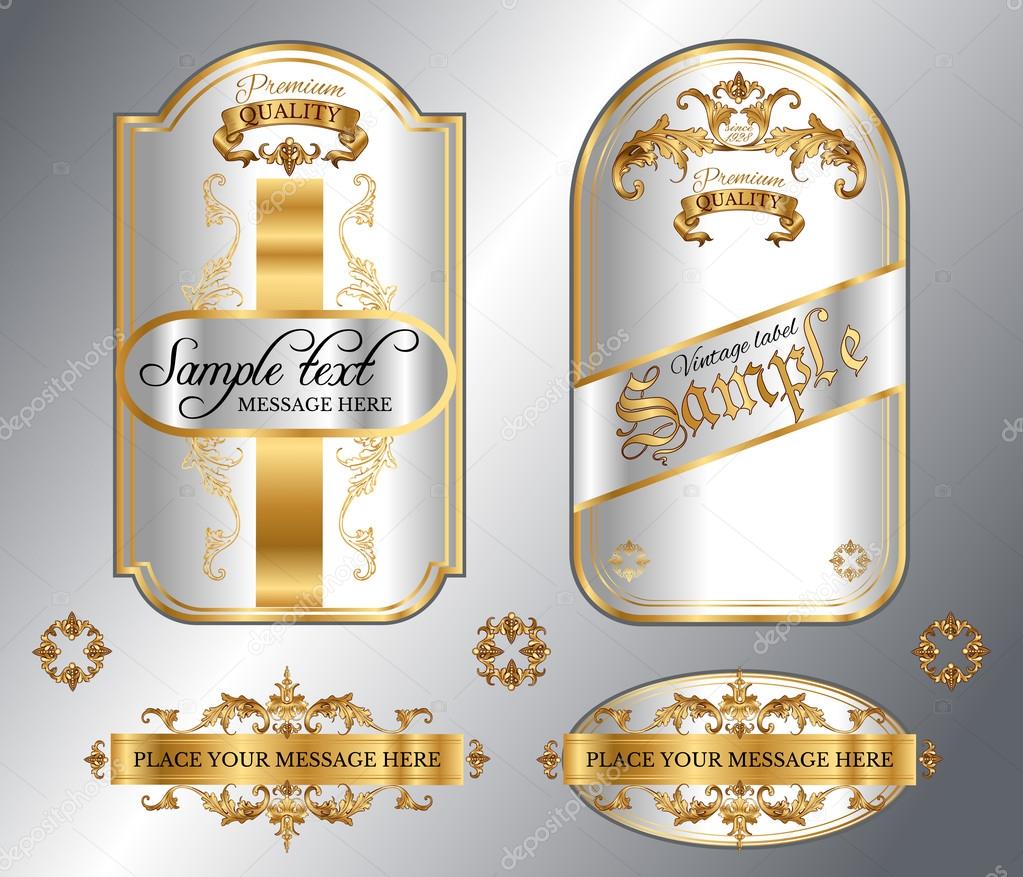 Gold framed labels