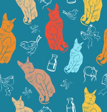 Sfenks kedisi seamless modeli