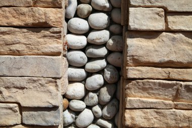 Taş duvarlar cobblestones ile dekore edilmiştir