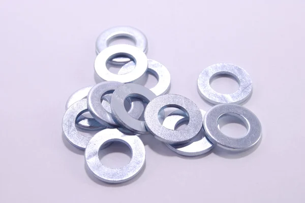 Steel washers on a — Stock Photo, Image