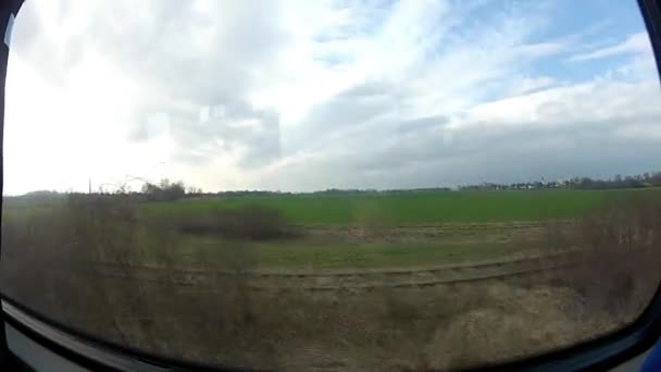 Vista dalla finestra del treno — Video Stock