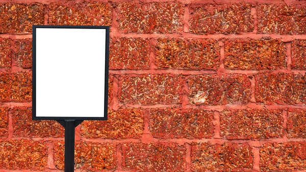 Billboard in Brick red wall for background.