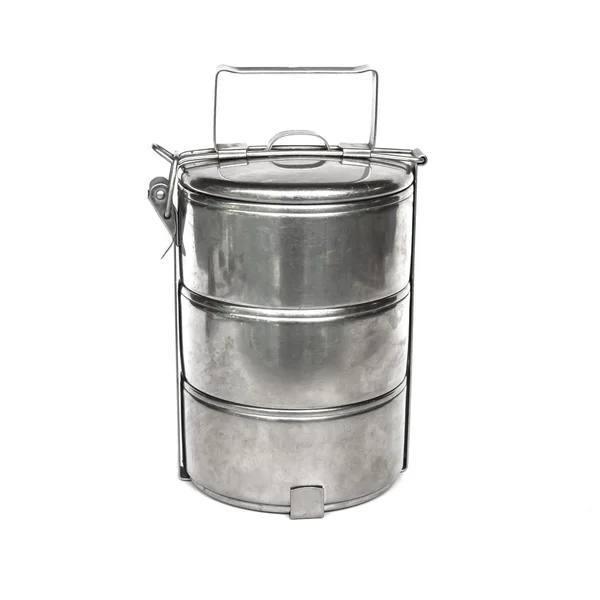 Metal Tiffin, Food Container On White Background Royalty Free Stock Photos