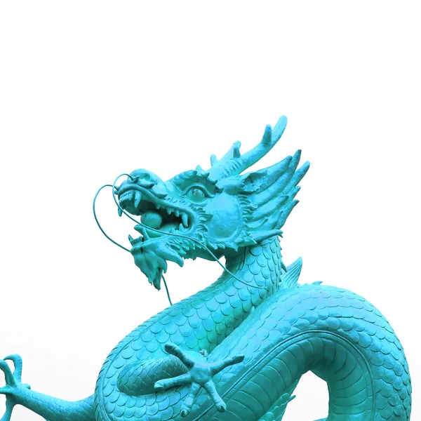 Chinese dragon statue isolated on white — Stock Photo, Image