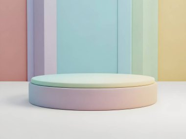Ürününüzü modern bir pastel podyumla yükseltin.