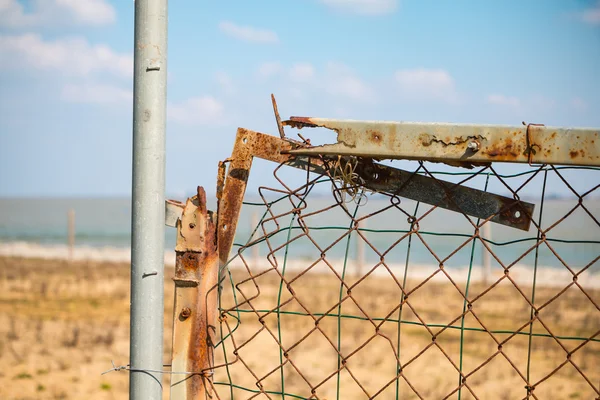 Rusty barrier border of europe — Stock Photo, Image