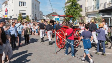 bir su pompası ile müdahale antika itfaiye