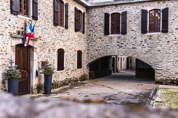 Saint Lary Soulan França Dezembro 2020 Detalhe Arquitetônico Prefeitura Centro — Fotografia de Stock