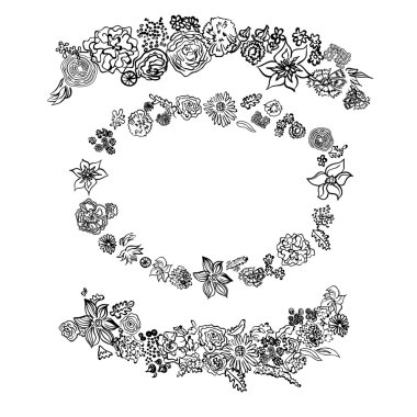vektör çiçek öğeleri Arabesk