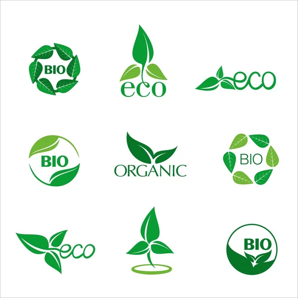 Eco and bio logos for Eco-friendly products — Stock Vector