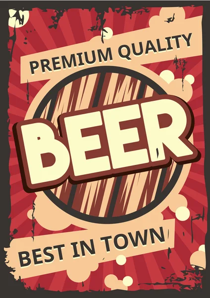 Soğuk bir bira için VINTAGE poster şablonu