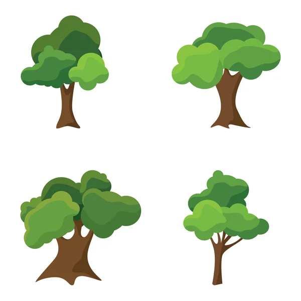 Een stel abstracte gestileerde bomen. Natuurlijke illustratie. — Stockvector