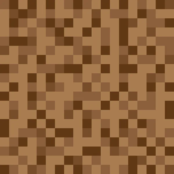 Texture abstraite du bloc vectoriel brun. Fond pixel — Image vectorielle