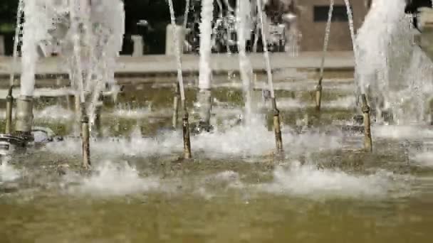 Fuente de la ciudad en el parque — Vídeo de stock