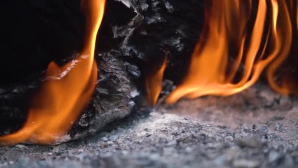 Chama fenômeno natural queima na montanha quimera mística — Vídeo de Stock
