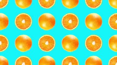 Turkuazda sulu portakal meyvelerinden yapılmış harika bir desen.