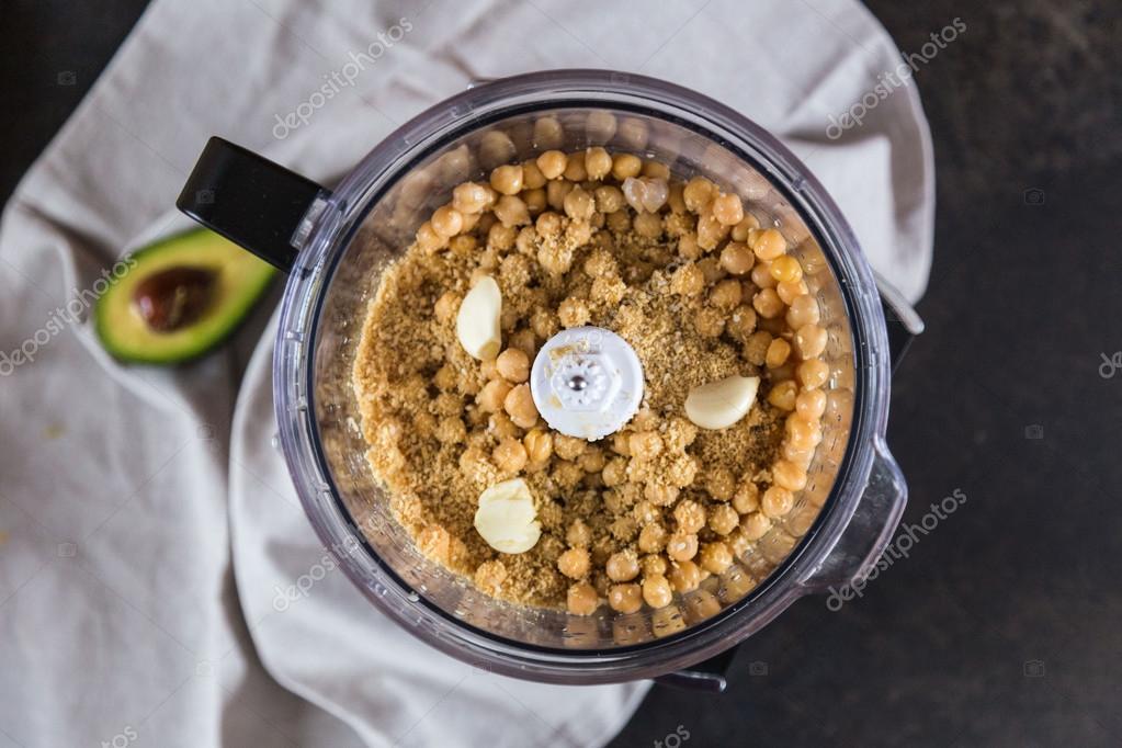 Canned chickpeas in a blender ⬇ Stock Photo, Image by © ashomko.stock