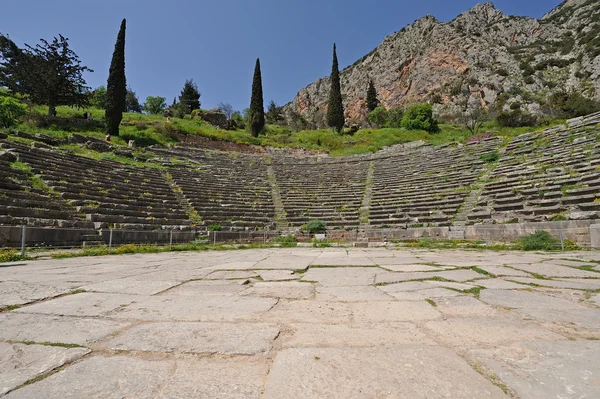 Delphi tiyatro yukarıdan — Stok fotoğraf