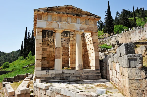 Athénské pokladnice v Delphi — Stock fotografie