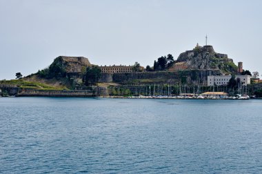 Denizden Corfu eski kale görünümü