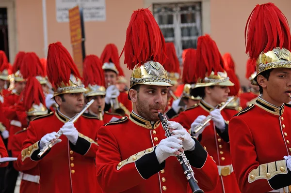 Procession of musicians at Easter in Corfu — Stock Photo, Image