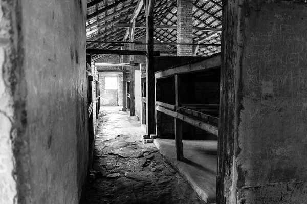 Auschwitz Ii - Birkenau barracks interiör — Stockfoto