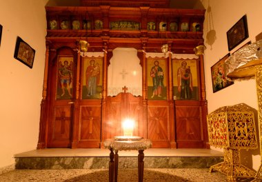 Gece nöbeti ışık Panagia Stratolatissa Şapel