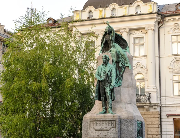 Monumento a Liubliana Preseren — Foto de Stock