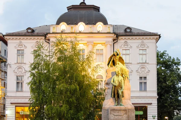 Ljubljana Preseren monument — Stockfoto