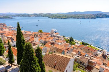 Sibenik, Sibenik Hırvatistan havadan görünümü