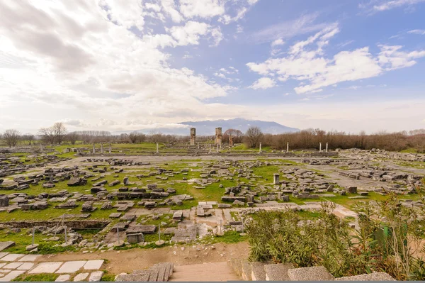 Filippi Forum Romanum och grekiska Agora — Stockfoto