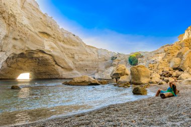 Sykia Cave at Melos Island, Greece clipart