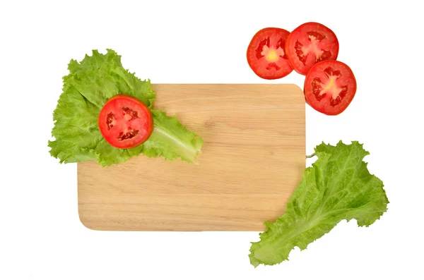 Lettuce with tomato — Stock Photo, Image