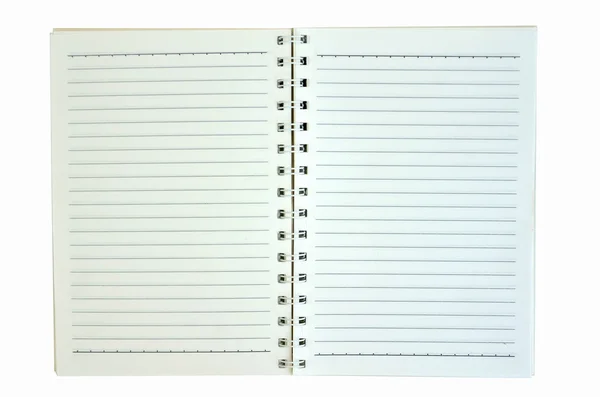 Notebook em branco no fundo branco — Fotografia de Stock