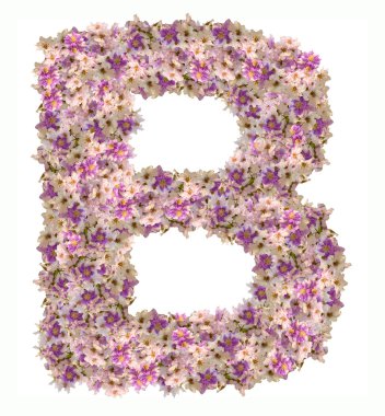 A harfi alfabe Abc çiçekli 