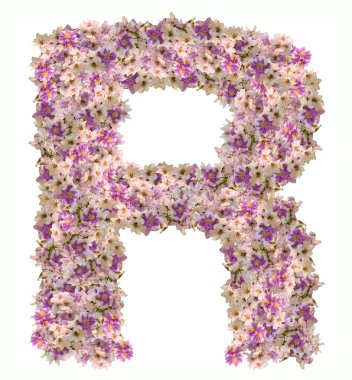 A harfi alfabe Abc çiçekli 