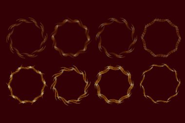 Tasarımlarınız için basit altın çerçeveler, altın çerçeveler.