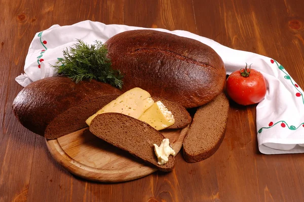 Assortimento Pane Forno Fondo Tavola Legno — Foto Stock