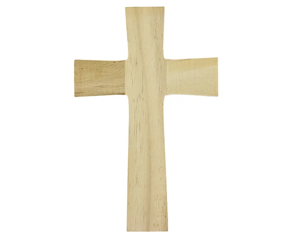 Cruz de madeira isolada em branco — Fotografia de Stock