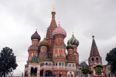 Moskova 'daki Kızıl Meydan' daki St. Basils Katedrali