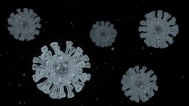 4K döngü animasyonu. Patojen bakterisi. 3 boyutlu görüntüleme. Virüs hücre modelleri. Mikroorganizmalar. Tıbbi virüs gerçekçi bir model. Parçacıklar.
