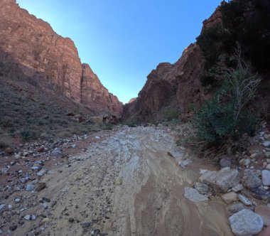 Wadi Rum Çölü Ürdün. Kızıl çöl ve Jabal Al Qattar dağı. Yıldız Savaşları, Arabistanlı Lawrence filmlerinin çekildiği ünlü filmler..