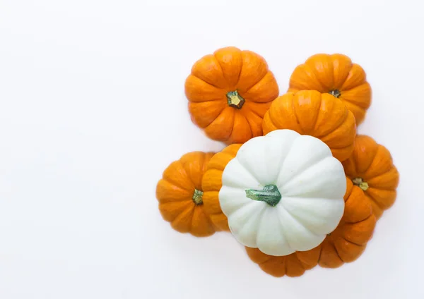 Abóboras empilhadas branco e laranja — Fotografia de Stock