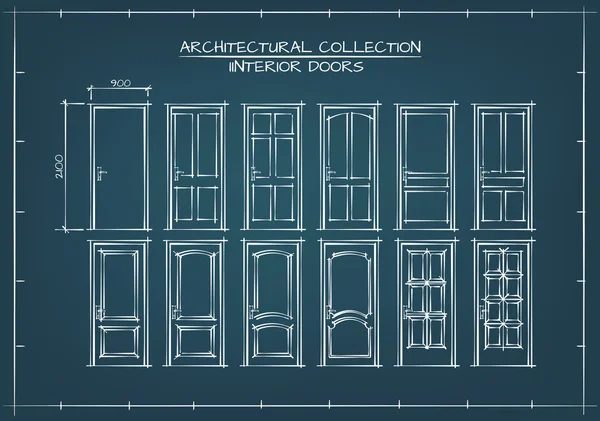 Conjunto de puertas interiores — Vector de stock