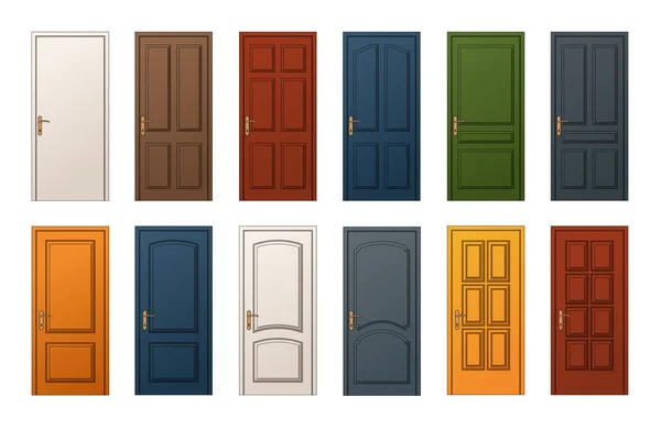 Colección de puertas coloridas — Vector de stock