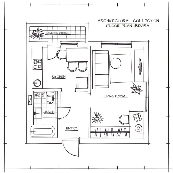 Planta arquitectónica — Archivo Imágenes Vectoriales