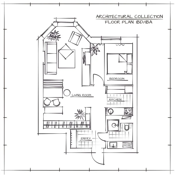 Architekturgrundriss — Stockvektor