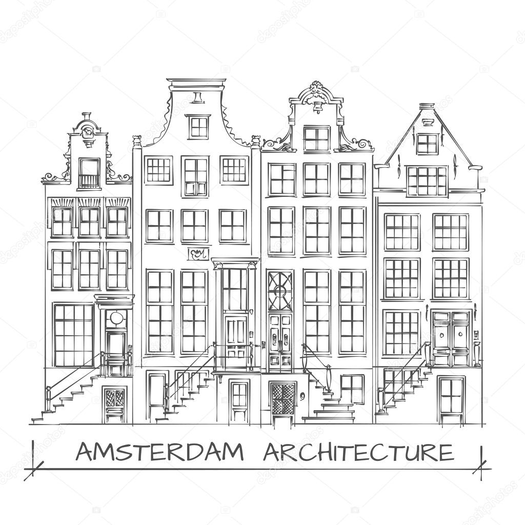 Amsterdam Architecture Drawing