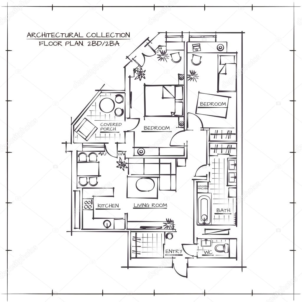 Architectural Floor Plan Stock Illustration By darina nedozim gmail architectural-floor-plan-stock-illustration-by-darina-nedozim-gmail