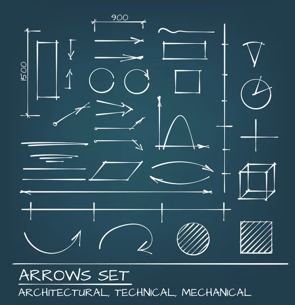 Arrows Hand Drawn Set — Stock Vector